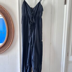 Free People FP Movement Down To Earth Jumpsuit Black Sz XS Cropped Parachute